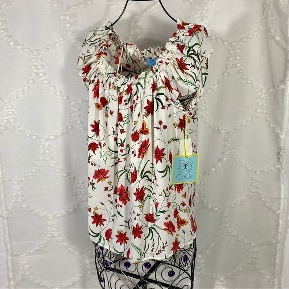 NWT Cece by Cynthia steffe marrakesh off the shoulder  floral top - Picture 5 of 9